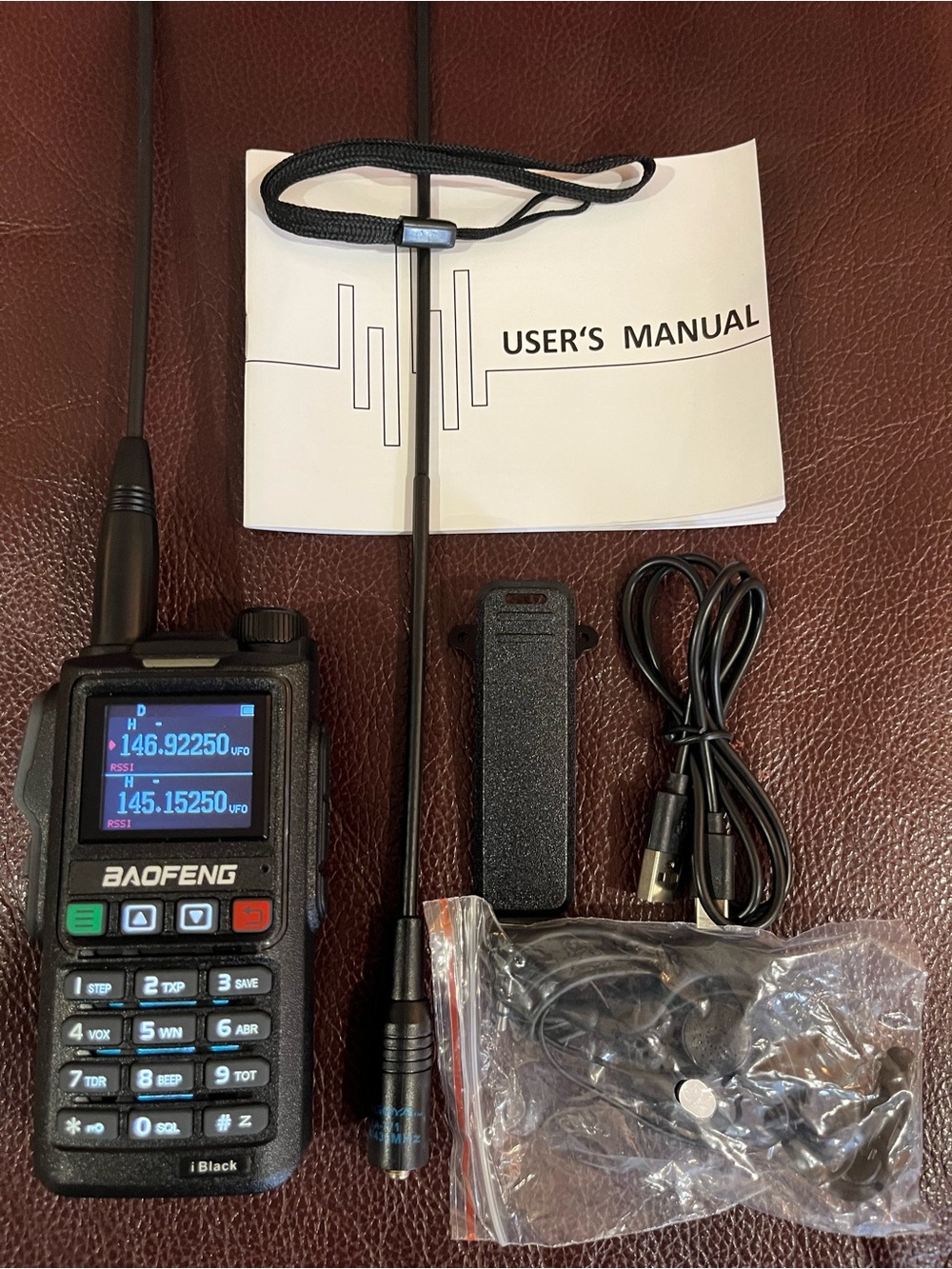 Baofeng Portable Two-Way Radio with Antenna and Accessories
